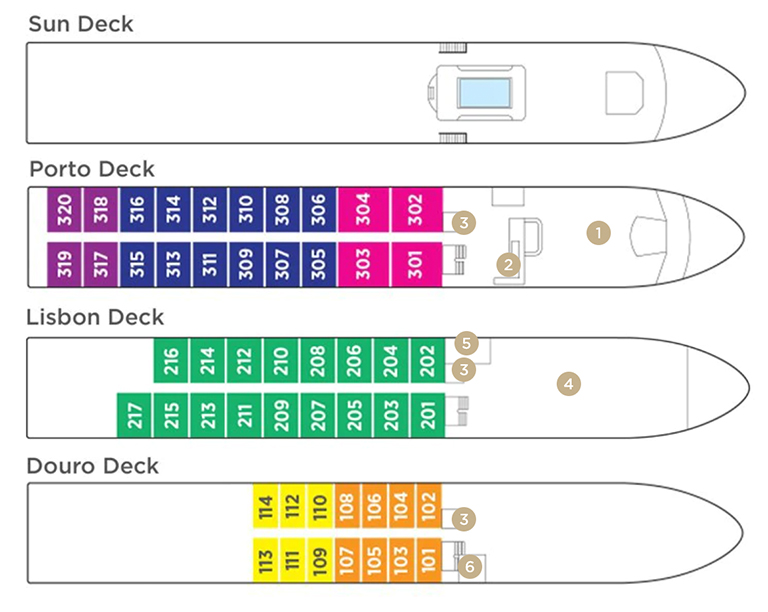 The beautiful AmaDouro, deck plan