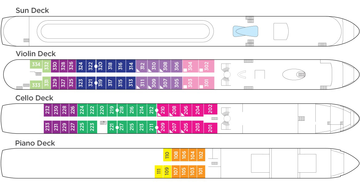The beautiful Ama Viola, deck plan